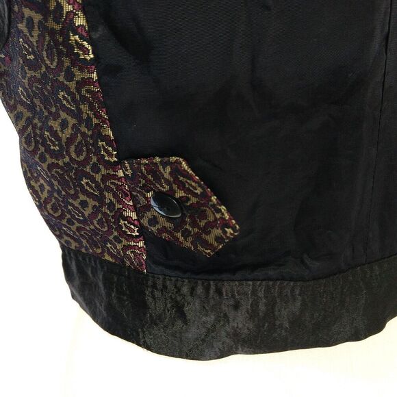 Vintage 90s Brocade Vest Size S The Limited Paisley Gold Burgundy Whimsygoth - Picture 4 of 5